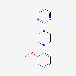 molecular formula C15H18N4O B1614558 Pyrimidine, 2-(4-(o-methoxyphenyl)-1-piperazinyl)- CAS No. 3601-88-5