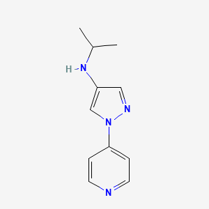 molecular formula C11H14N4 B1614562 Pyridine, 4-(4-(isopropylamino)pyrazol-1-yl)- CAS No. 28466-06-0