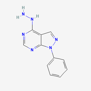 molecular formula C11H10N6 B1614573 (1-Phenyl-1H-pyrazolo[3,4-d]pyrimidin-4-yl)-hydrazine CAS No. 68380-54-1