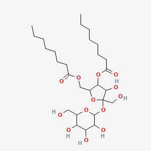 molecular formula C28H50O13 B1614609 alpha-D-Glucopyranoside, beta-D-fructofuranosyl, dioctanoate CAS No. 58064-47-4