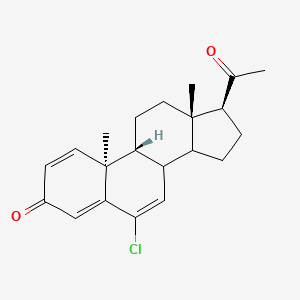 molecular formula C21H25ClO2 B1614651 (9R,10S,13S,17S)-17-acetyl-6-chloro-10,13-dimethyl-8,9,11,12,14,15,16,17-octahydrocyclopenta[a]phenanthren-3-one CAS No. 5192-84-7