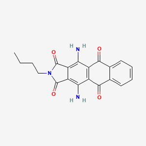 molecular formula C20H17N3O4 B1614689 4,11-Diamino-2-butyl-1H-naphth(2,3-f)isoindole-1,3,5,10(2H)-tetrone CAS No. 3176-88-3