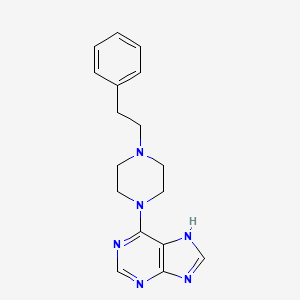 molecular formula C17H20N6 B1614715 9H-Purine, 6-(4-phenethyl-1-piperazinyl)- CAS No. 24951-02-8