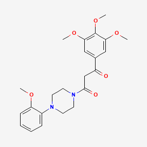 molecular formula C23H28N2O6 B1614717 Piperazine, 1-(o-methoxyphenyl)-4-((3,4,5-trimethoxybenzoyl)acetyl)- CAS No. 23776-29-6