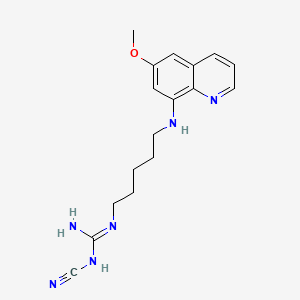 molecular formula C17H22N6O B1614768 N-Cyano-N'-(5-((6-methoxy-8-quinolinyl)amino)pentyl)guanidine CAS No. 7402-62-2
