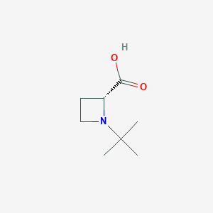 molecular formula C8H15NO2 B1614825 (2R)-1-tert-butylazetidine-2-carboxylic acid CAS No. 255883-28-4