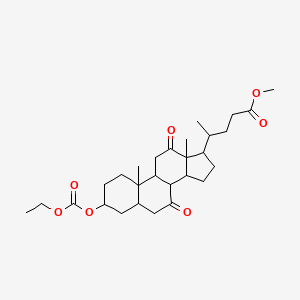molecular formula C28H42O7 B1614832 methyl 4-(3-ethoxycarbonyloxy-10,13-dimethyl-7,12-dioxo-2,3,4,5,6,8,9,11,14,15,16,17-dodecahydro-1H-cyclopenta[a]phenanthren-17-yl)pentanoate CAS No. 21059-42-7