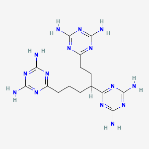 molecular formula C15H23N15 B1614859 1,3,5-Triazine-2,4-diamine, 6,6',6''-(1,3,6-hexanetriyl)tris- CAS No. 66165-38-6
