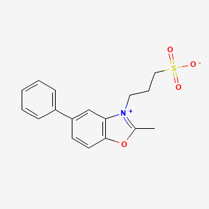molecular formula C17H17NO4S B1614860 Benzoxazolium, 2-methyl-5-phenyl-3-(3-sulfopropyl)-, inner salt CAS No. 66142-15-2