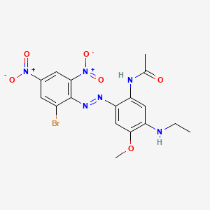 molecular formula C17H17BrN6O6 B1614862 Acetamide, N-[2-[(2-bromo-4,6-dinitrophenyl)azo]-5-(ethylamino)-4-methoxyphenyl]- CAS No. 67674-22-0
