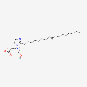 molecular formula C25H46N2O3 B1614863 1H-Imidazolium, 1-(2-carboxyethyl)-2-(8-heptadecenyl)-4,5-dihydro-1-(2-hydroxyethyl)-, inner salt CAS No. 67892-37-9