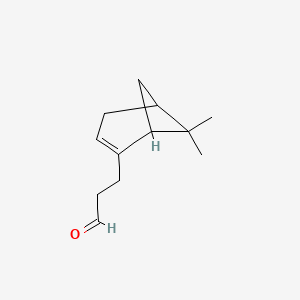 molecular formula C12H18O B1614885 Bicyclo(3.1.1)hept-2-ene-2-propanal, 6,6-dimethyl- CAS No. 33885-51-7