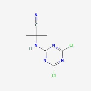 molecular formula C7H7Cl2N5 B1614886 2-((4,6-Dichloro-1,3,5-triazin-2-yl)amino)-2-methylpropiononitrile CAS No. 32889-46-6