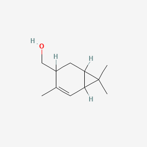 molecular formula C11H18O B1614910 Bicyclo[4.1.0]hept-4-ene-3-methanol, 4,7,7-trimethyl- CAS No. 15103-32-9