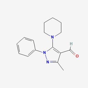 molecular formula C16H19N3O B1614918 3-甲基-1-苯基-5-(哌啶-1-基)-1h-吡唑-4-甲醛 CAS No. 5499-70-7