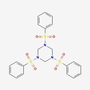 molecular formula C21H21N3O6S3 B1615009 1,3,5-Triazine, hexahydro-1,3,5-tris(phenylsulfonyl)- CAS No. 52082-67-4