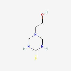 molecular formula C5H11N3OS B1615024 Tetrahydro-5-(2-hydroxyethyl)-1,3,5-triazine-2(1H)-thione CAS No. 26957-73-3