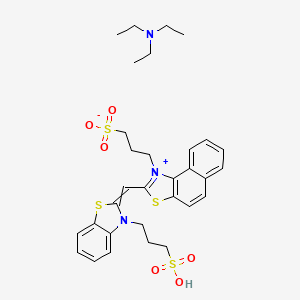 molecular formula C31H39N3O6S4 B1615136 Naphtho(1,2-d)thiazolium, 1-(3-sulfopropyl)-2-((3-(3-sulfopropyl)-2(3H)-benzothiazolylidene)methyl)-, inner salt, compd. with N,N-diethylethanamine (1:1) CAS No. 60760-42-1