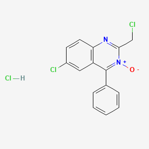 molecular formula C15H11Cl3N2O B1615152 6-Chloro-2-chloromethyl-4-phenylquinazoline 3-oxide hydrochloride CAS No. 62299-17-6