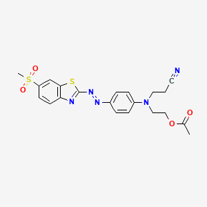molecular formula C21H21N5O4S2 B1615155 Propanenitrile, 3-[[2-(acetyloxy)ethyl][4-[[6-(methylsulfonyl)-2-benzothiazolyl]azo]phenyl]amino]- CAS No. 63467-09-4