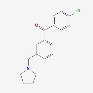 molecular formula C18H16ClNO B1615206 (4-Chlorophenyl)(3-((2,5-dihydro-1H-pyrrol-1-yl)methyl)phenyl)methanone CAS No. 898790-04-0