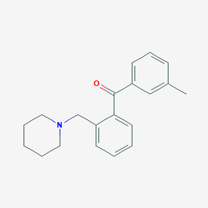 molecular formula C20H23NO B1615208 3'-Methyl-2-piperidinomethyl benzophenone CAS No. 898751-68-3