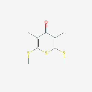 molecular formula C9H12OS3 B1615219 3,5-Dimethyl-2,6-bis(methylthio)-4H-thiopyran-4-one CAS No. 24215-64-3