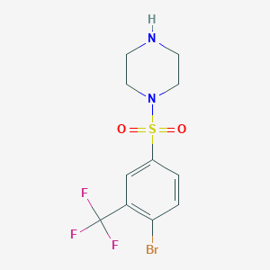 molecular formula C11H12BrF3N2O2S B1615224 1-(4-Bromo-3-trifluoromethyl-benzenesulfonyl)-piperazine CAS No. 942473-68-9