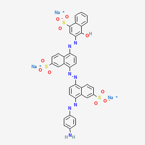 molecular formula C36H25N7O10S3 B1615254 Trisodium 3-((4-((4-((4-aminophenyl)azo)-6-sulphonatonaphthyl)azo)-6-sulphonatonaphthyl)azo)-4-hydroxynaphthalene-1-sulphonate CAS No. 3626-40-2