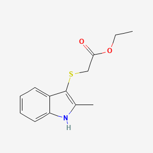 molecular formula C13H15NO2S B1615292 ethyl 2-[(2-methyl-1H-indol-3-yl)thio]acetate CAS No. 93187-78-1
