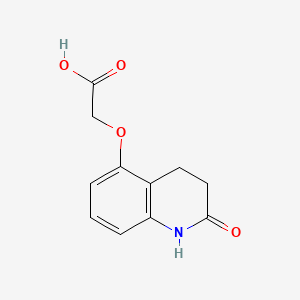molecular formula C11H11NO4 B1615297 Acetic acid, ((1,2,3,4-tetrahydro-2-oxo-5-quinolinyl)oxy)- CAS No. 58855-36-0