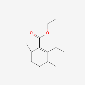 molecular formula C14H24O2 B1615314 1-Cyclohexene-1-carboxylic acid, 2-ethyl-3,6,6-trimethyl-, ethyl ester CAS No. 94333-50-3