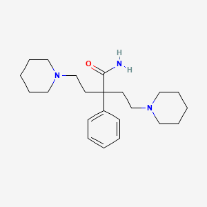 molecular formula C22H35N3O B1615324 Butyramide, 2-phenyl-4-piperidino-2-(2-piperidinoethyl)- CAS No. 2977-24-4