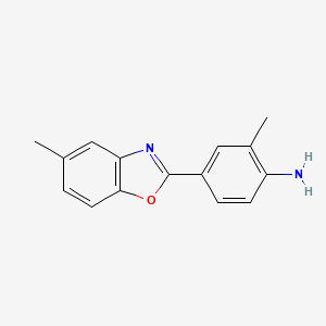 2-Methyl-4-(5-methyl-1,3-benzoxazol-2-yl)aniline
