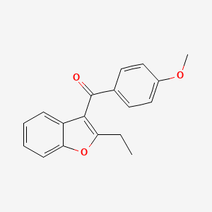 molecular formula C18H16O3 B1615541 2-乙基苯并呋喃-3-基对甲氧基苯甲酮 CAS No. 3343-80-4