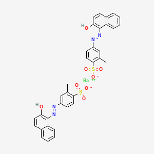 molecular formula C34H26BaN4O8S2 B1615550 Benzenesulfonic acid, 4-[(2-hydroxy-1-naphthalenyl)azo]-2-methyl-, barium salt (2:1) CAS No. 5850-87-3