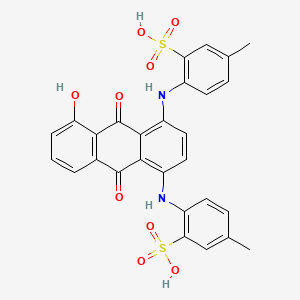 2-[[5-Hydroxy-4-(4-methyl-2-sulfoanilino)-9,10-dioxoanthracen-1-yl]amino]-5-methylbenzenesulfonic acid