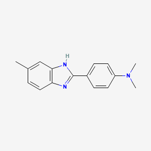 molecular formula C16H17N3 B1615583 N,N-dimethyl-4-(6-methyl-1H-benzimidazol-2-yl)aniline CAS No. 69570-95-2