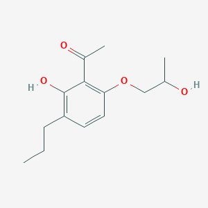 molecular formula C14H20O4 B1615624 1-[2-Hydroxy-6-(2-hydroxypropoxy)-3-propylphenyl]ethan-1-one CAS No. 58974-96-2