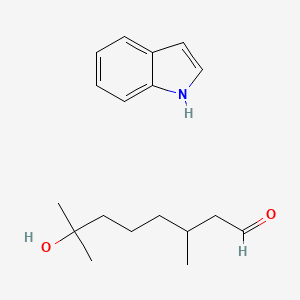 molecular formula C18H27NO2 B1615648 Octanal, 7-hydroxy-3,7-dimethyl-, reaction products with 1H-indole CAS No. 68908-82-7