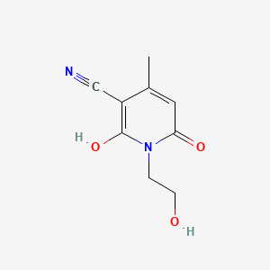 molecular formula C9H10N2O3 B1615706 1,2-Dihydro-6-hydroxy-1-(2-hydroxyethyl)-4-methyl-2-oxonicotinonitrile CAS No. 28799-82-8