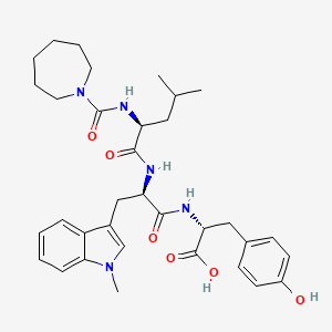 molecular formula C34H45N5O6 B1615712 N-((Hexahydro-1-azepinyl)carbonyl)-leucyl(1-methyl)-tryptophyl-tryptophan CAS No. 155561-67-4