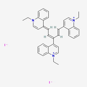 molecular formula C38H37I2N3 B1615730 Quinolinium, 4,4'-(3-((1-ethyl-4(1H)-quinolinylidene)ethylidene)-1-propene-1,3-diyl)bis(1-ethyl-, diiodide CAS No. 4846-34-8