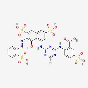 2-((4-Chloro-6-((8-hydroxy-3,6-disulpho-7-((2-sulphophenyl)azo)-1-naphthyl)amino)-1,3,5-triazin-2-yl)amino)-5-sulphobenzoic acid