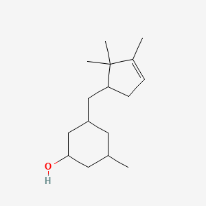 molecular formula C16H28O B1615754 Cyclohexanol, 3-methyl-5-[(2,2,3-trimethyl-3-cyclopenten-1-yl)methyl]- CAS No. 71820-51-4