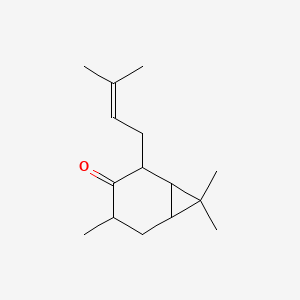 molecular formula C15H24O B1615756 Bicyclo[4.1.0]heptan-3-one, 4,7,7-trimethyl-2-(3-methyl-2-buten-1-yl)- CAS No. 74499-58-4