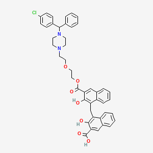 molecular formula C44H41ClN2O7 B1615815 4-[[3-[2-[2-[4-[(4-Chlorophenyl)-phenylmethyl]piperazin-1-yl]ethoxy]ethoxycarbonyl]-2-hydroxynaphthalen-1-yl]methyl]-3-hydroxynaphthalene-2-carboxylic acid CAS No. 5978-92-7