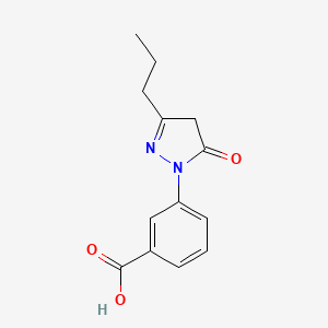 molecular formula C13H14N2O3 B1615820 3-(5-oxo-3-propyl-4,5-dihydro-1H-pyrazol-1-yl)benzoic acid CAS No. 701221-57-0