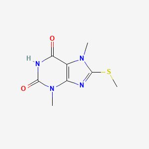 molecular formula C8H10N4O2S B1615904 3,7-Dimethyl-8-methylsulfanylpurine-2,6-dione CAS No. 40959-23-7