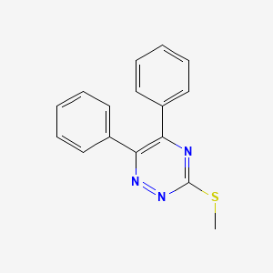 molecular formula C16H13N3S B1615932 as-Triazine, 5,6-diphenyl-3-(methylthio)- CAS No. 28735-33-3